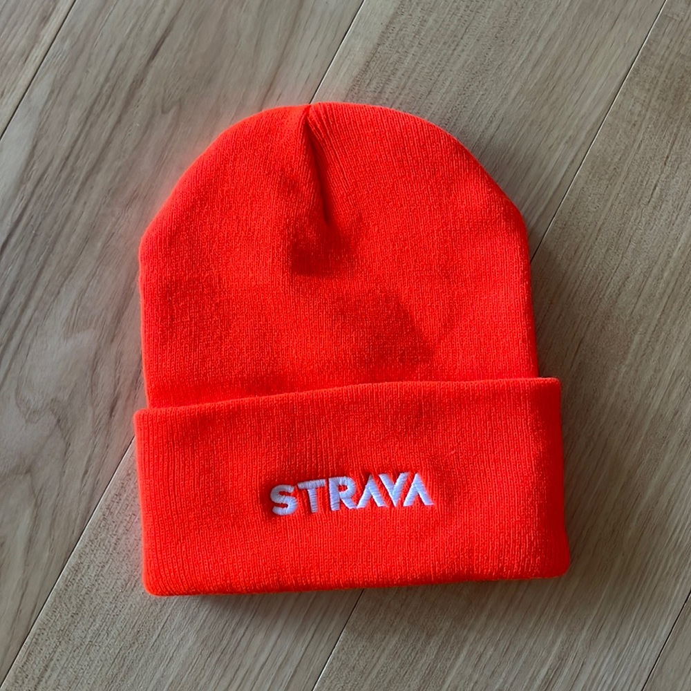 NWOT Strava Unisex Cuffed Beanie (Orange)